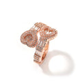 big double heart ring