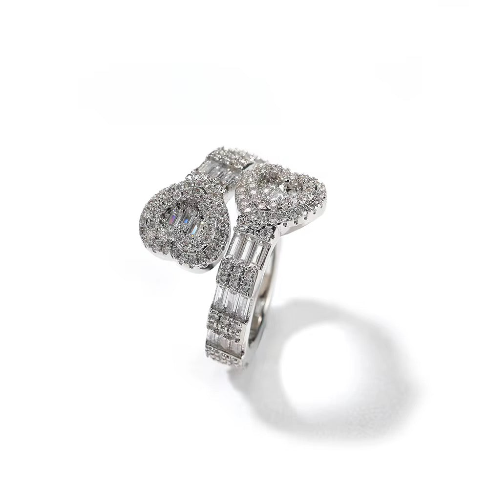 big double heart ring