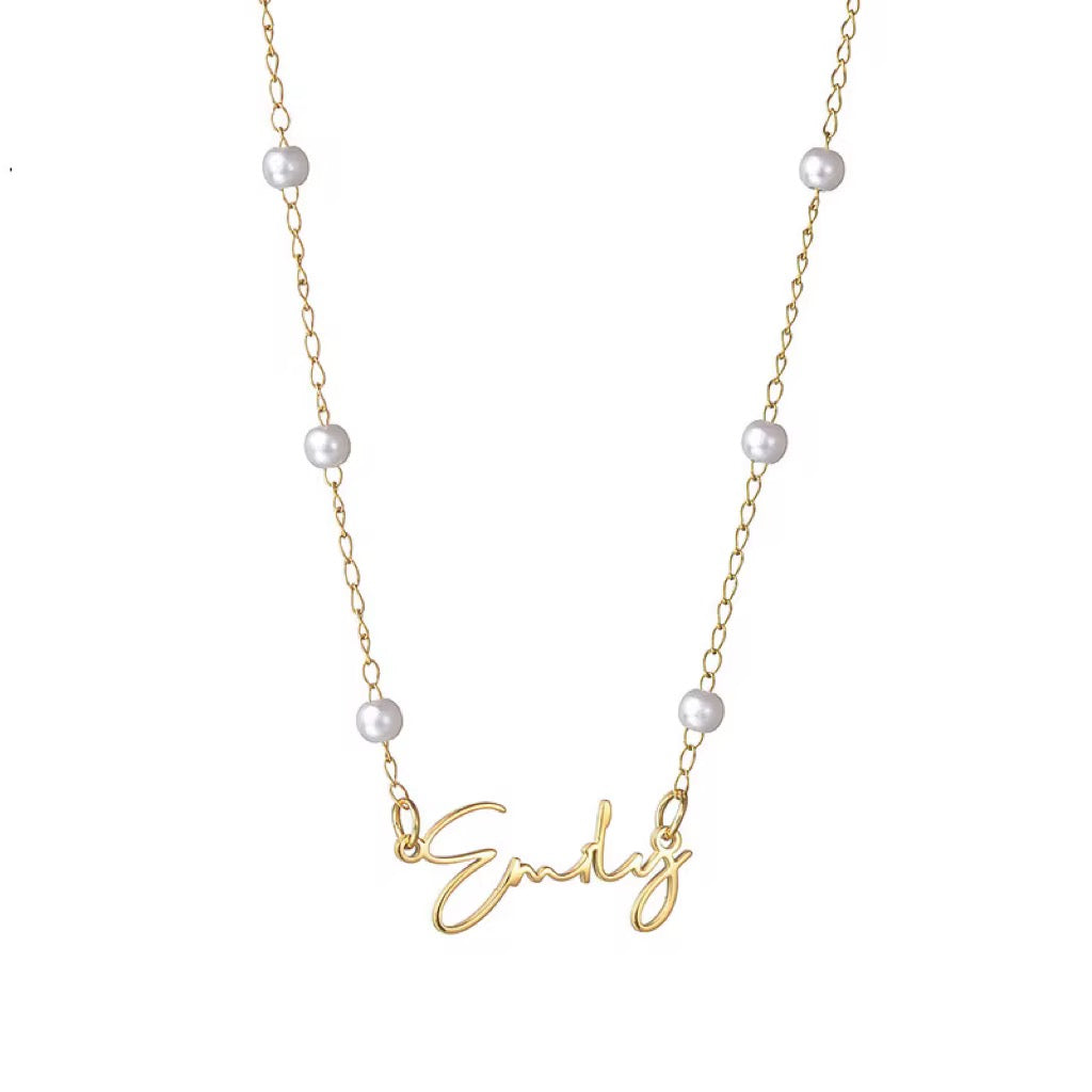 Personalized Pearl Necklace
