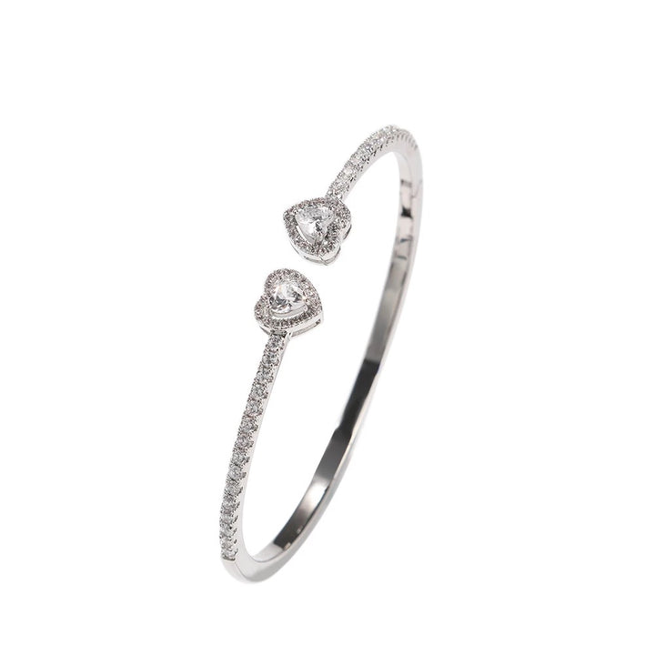 DOUBLE HEART BANGLE