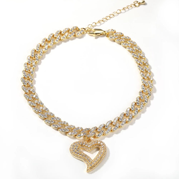 Cuban Heart Anklet